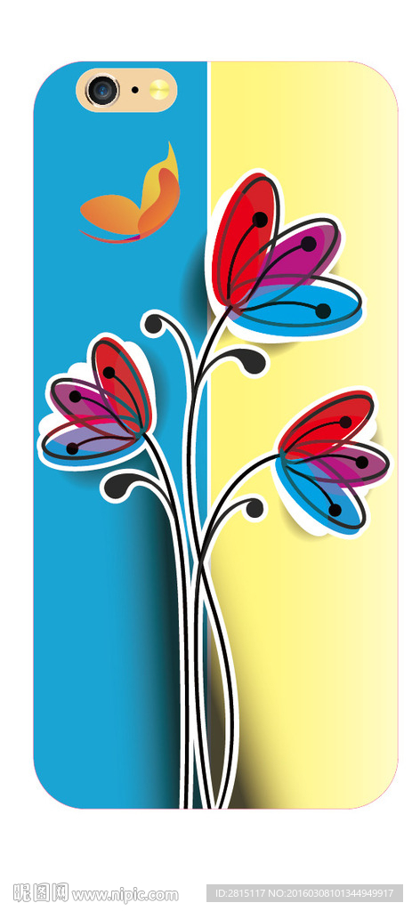 韩国简洁时尚花纹手机壳图案