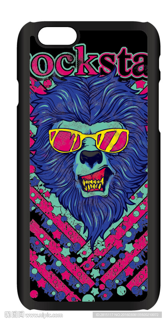 恐怖手绘黑猩猩图案手机壳