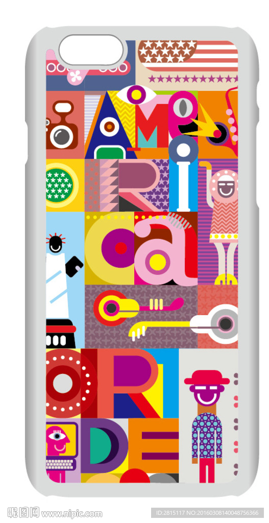 彩色字母装饰图案手机壳