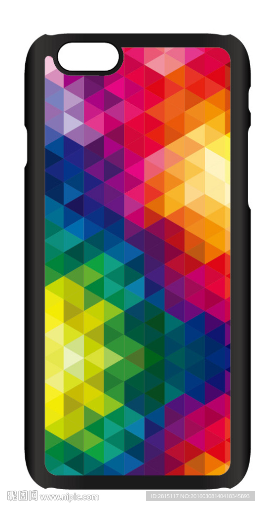 彩色三角马赛克图案手机壳
