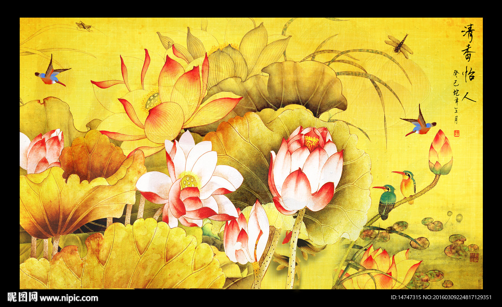 国画荷花