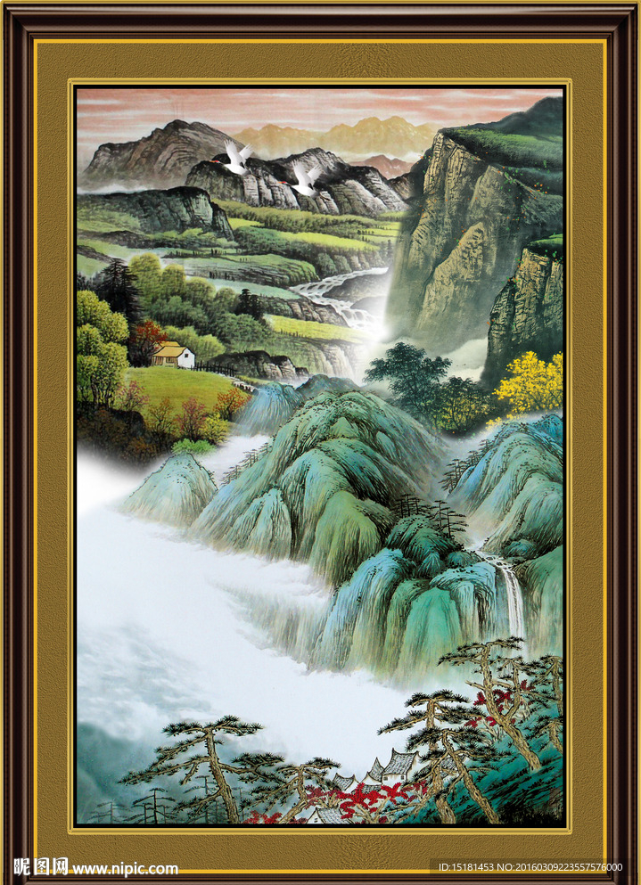 竖幅山水画