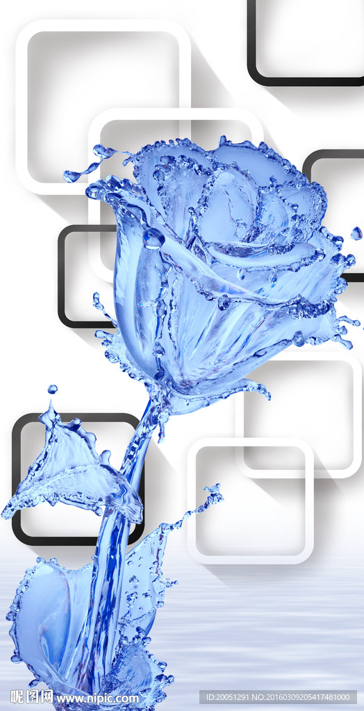 水纹花朵背景墙