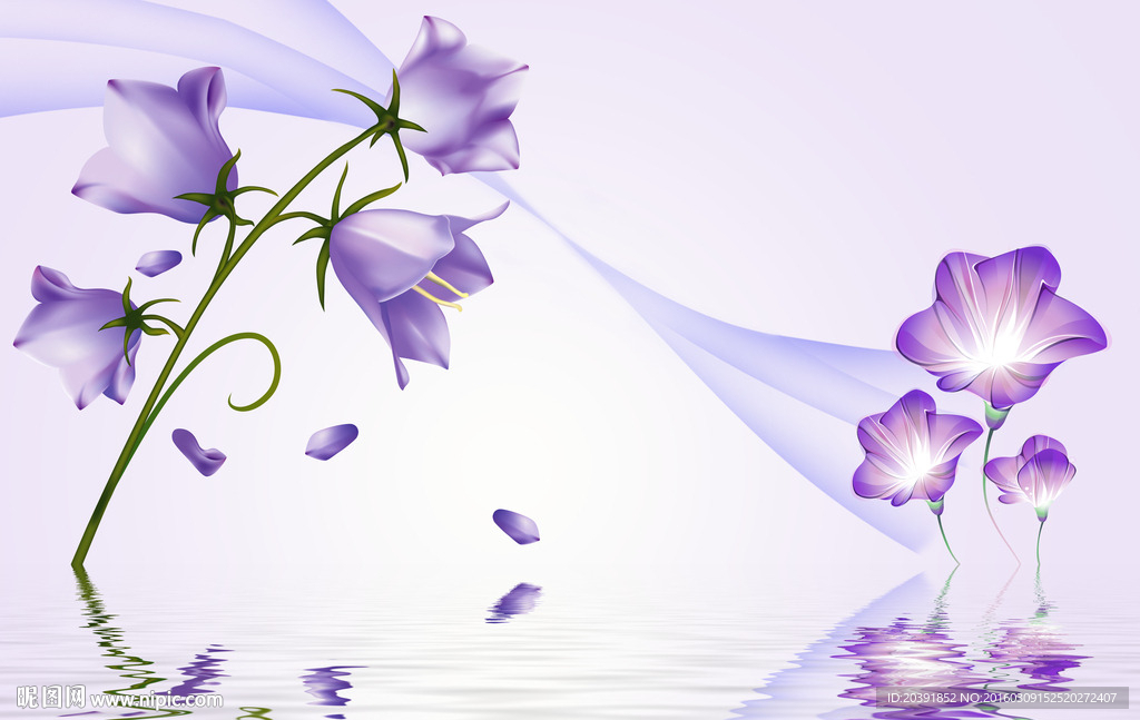 紫色铃兰背景墙