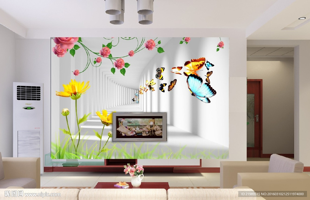 现代田园清晰电视背景墙