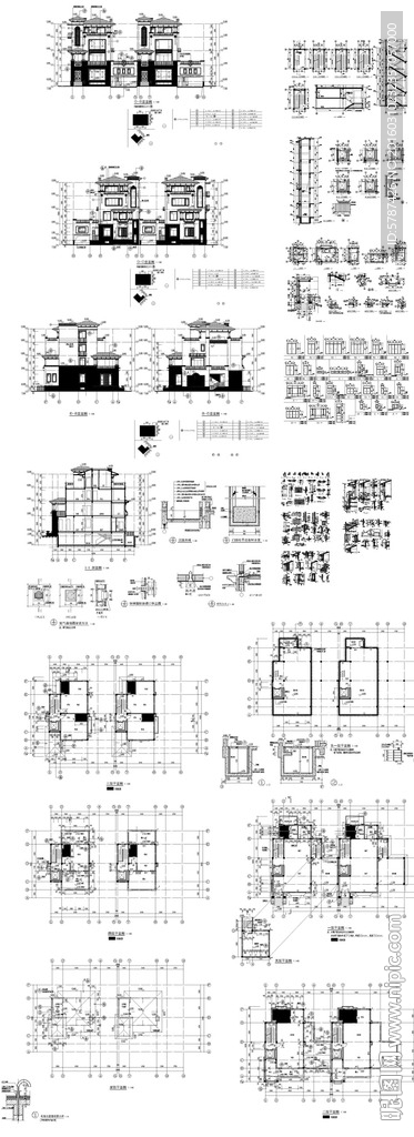 别墅豪庭建筑设计施工图