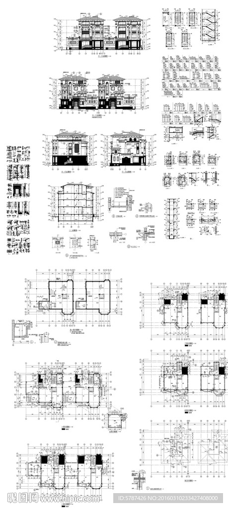 三层别墅建筑设计图