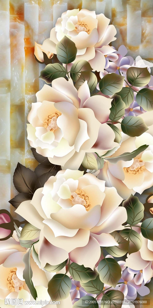 立体花朵玄关