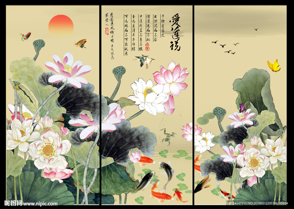 荷花 国画
