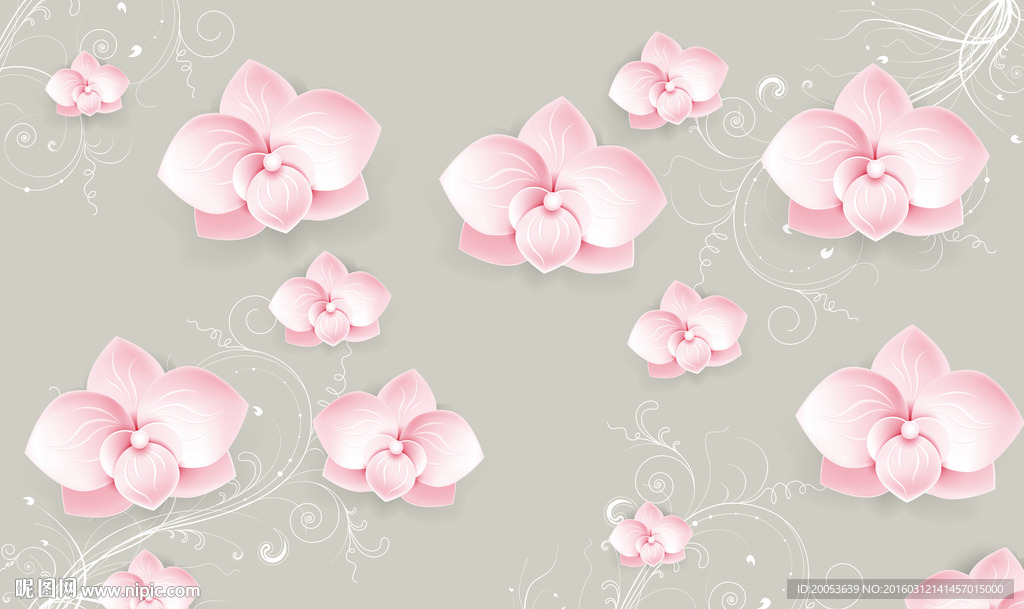 3d花朵电视背景墙