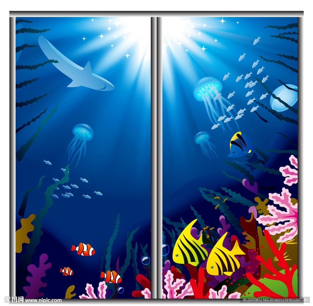 海洋生物移门
