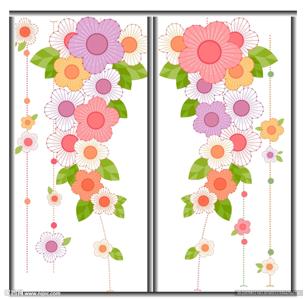花卉移门