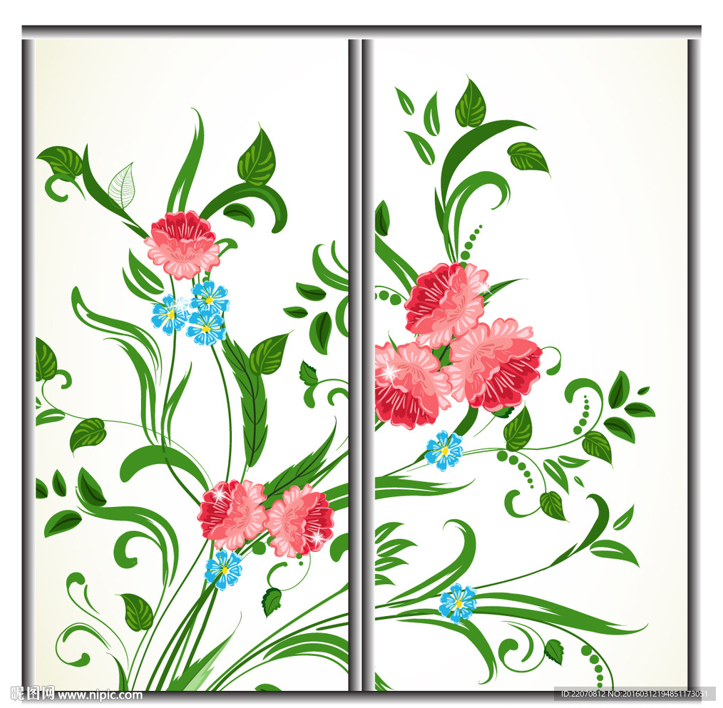 花卉移门