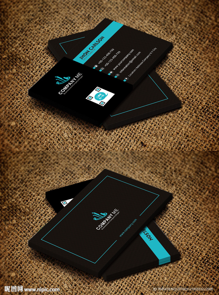 大气简洁绿色名片图片