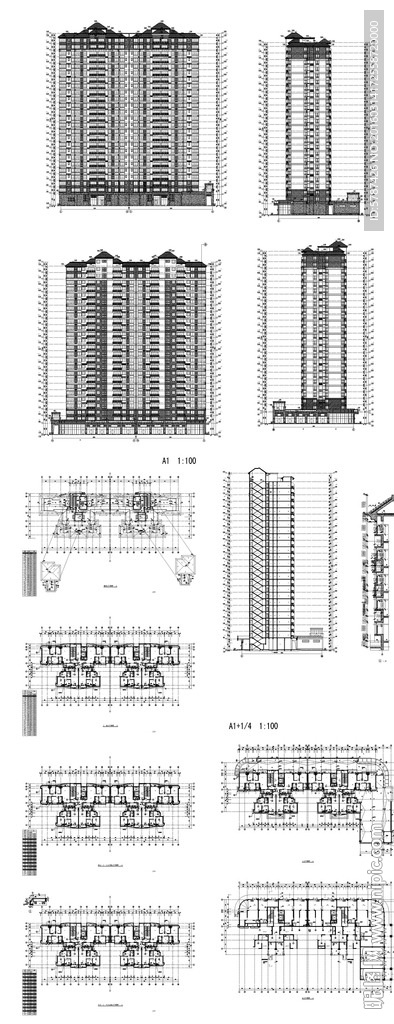 欧式高层建筑设计图纸