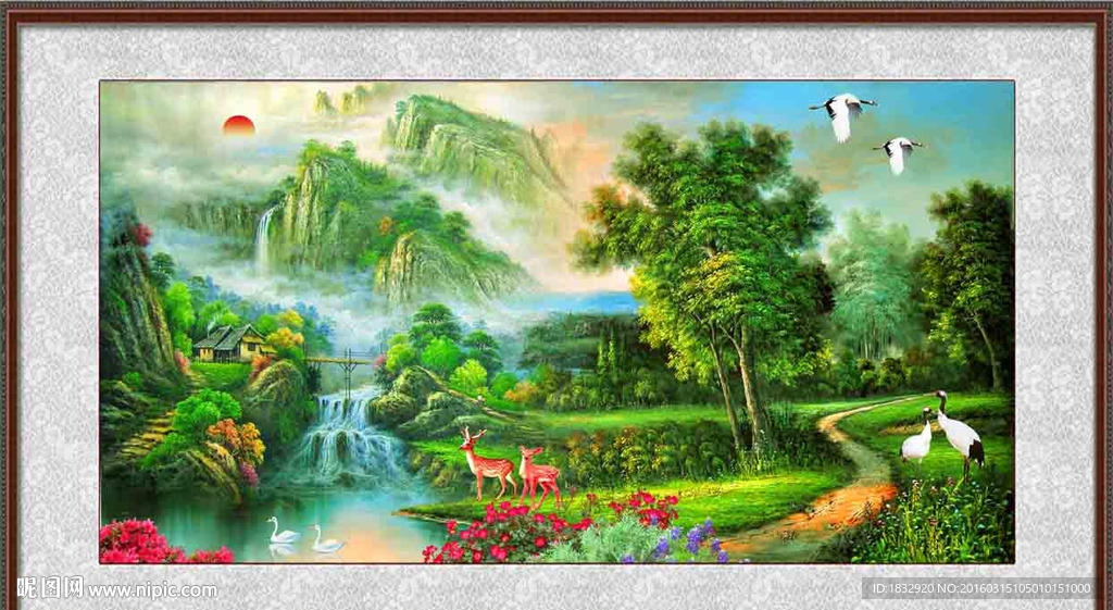 油画山水风景画