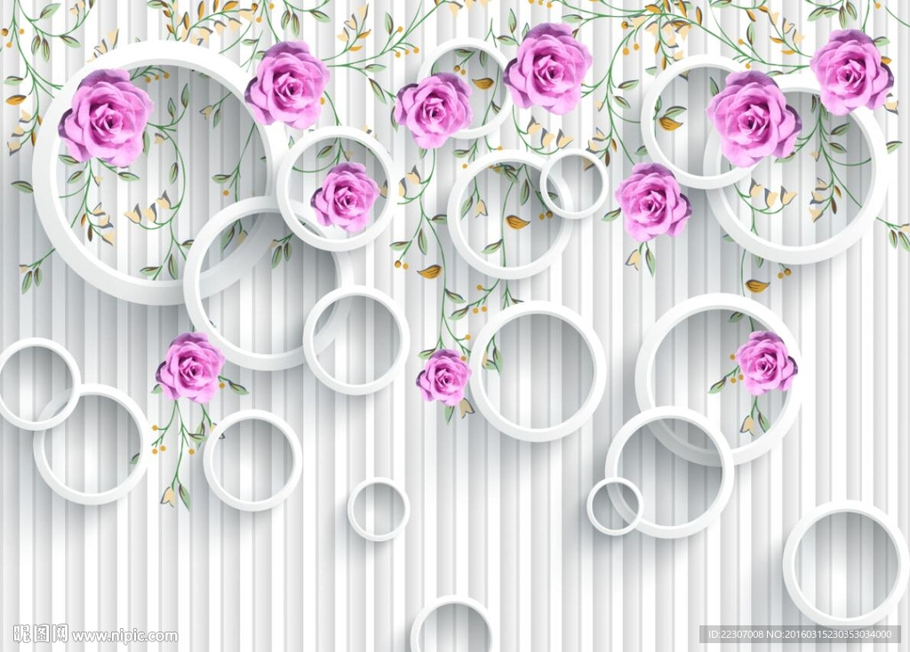 3D玫瑰花