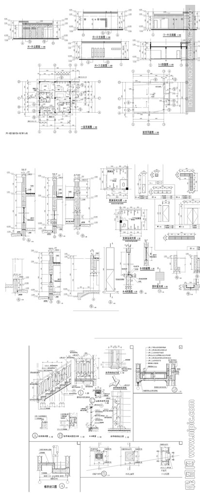 管理房建筑施工图cad