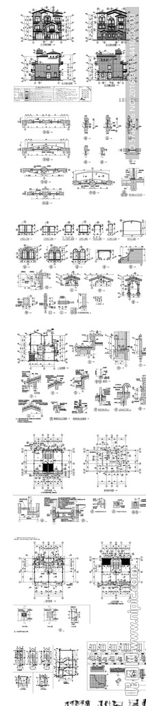 别墅建筑CAD施工图素材