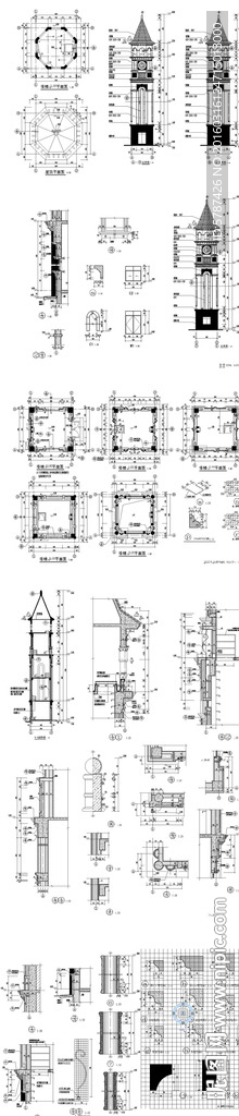 园林塔楼建筑设计图