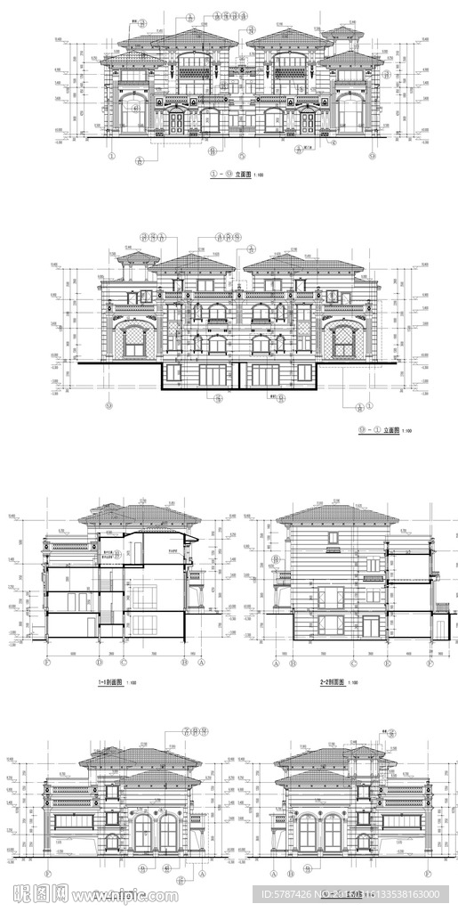 别墅豪宅建筑设计施工图