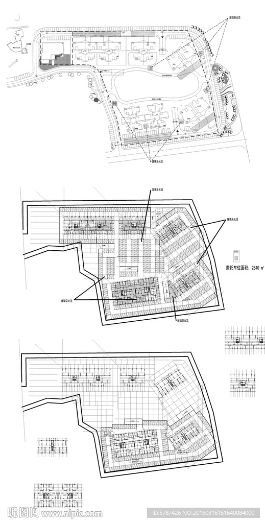 高层住宅建筑车库平面图