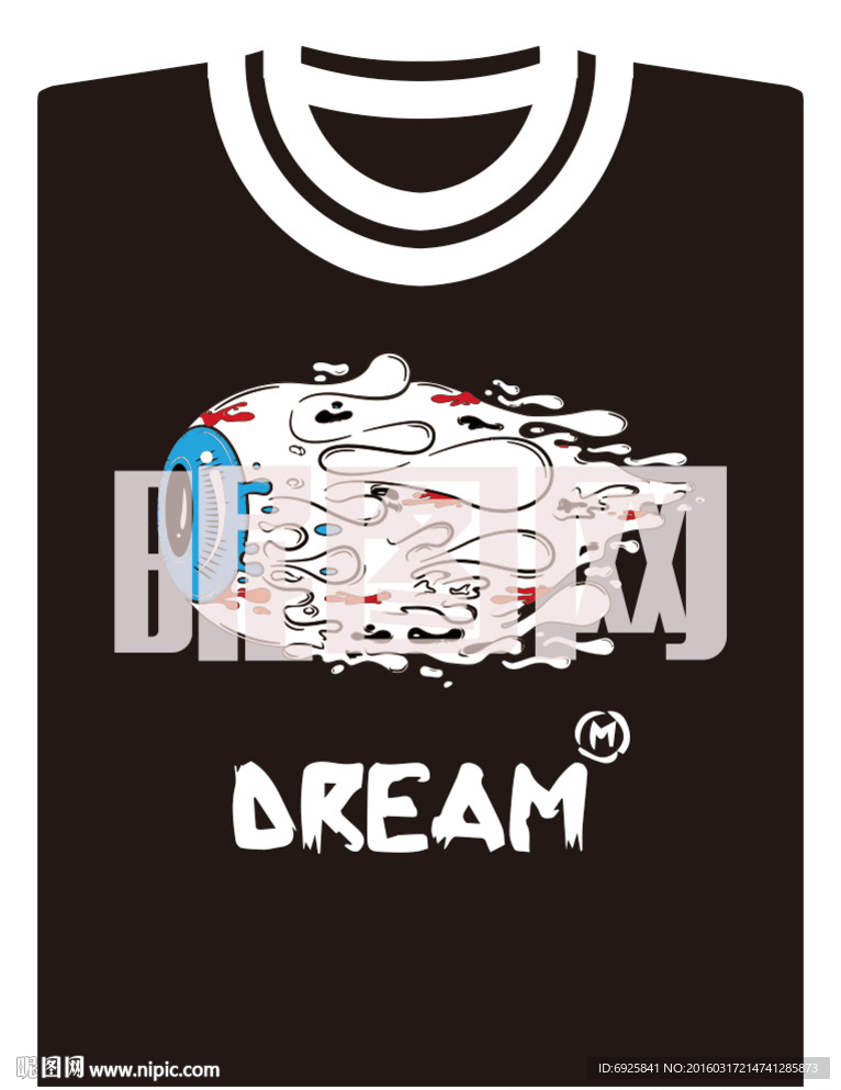 卡通动漫t恤黑色超酷潮流矢量