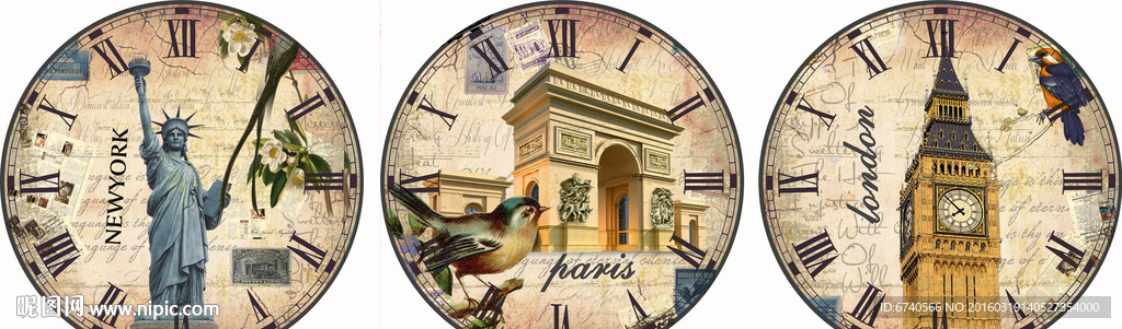 钟面纸 欧美风格 工艺品贴纸