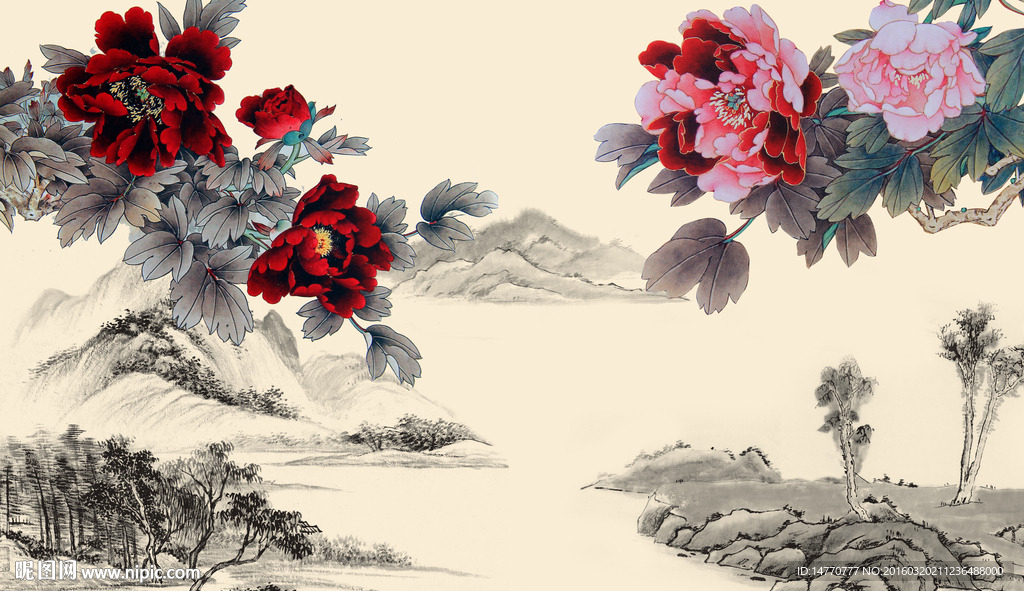 国画牡丹