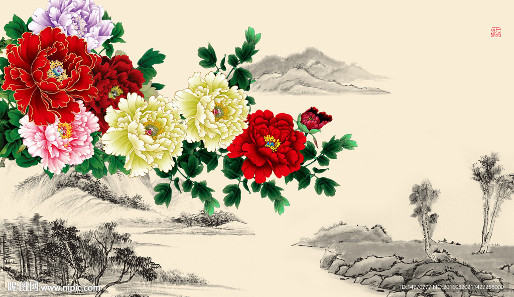 国画牡丹