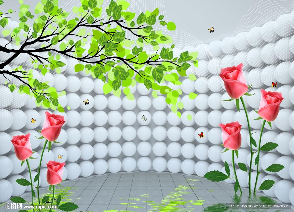 空间玫瑰花