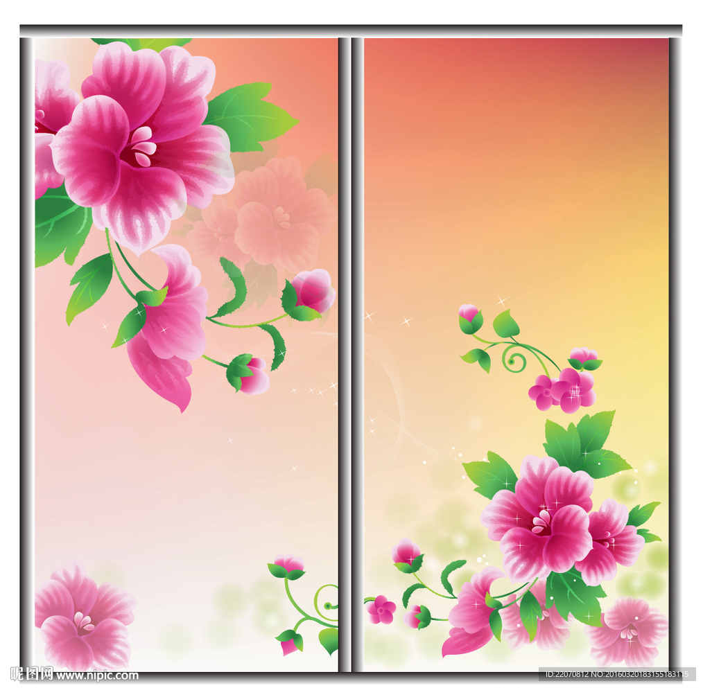 花卉移门