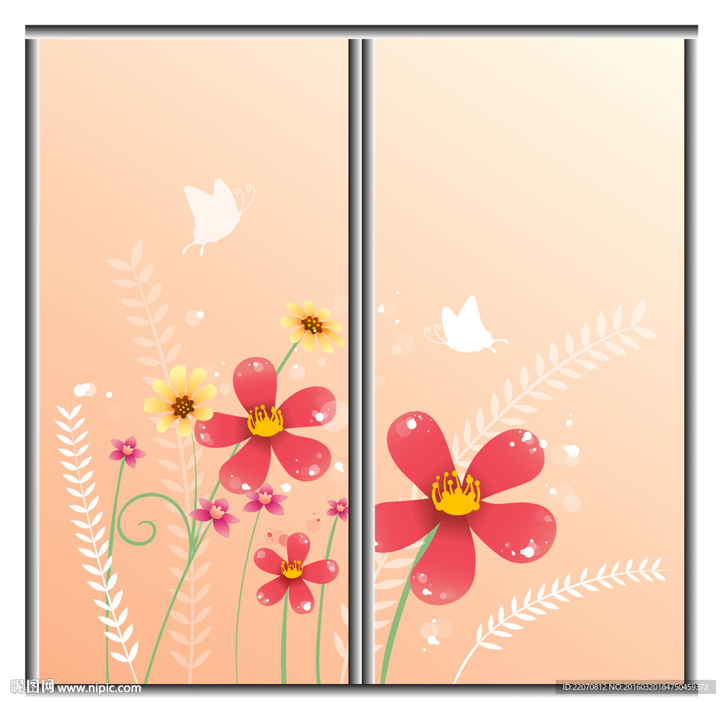 花卉移门