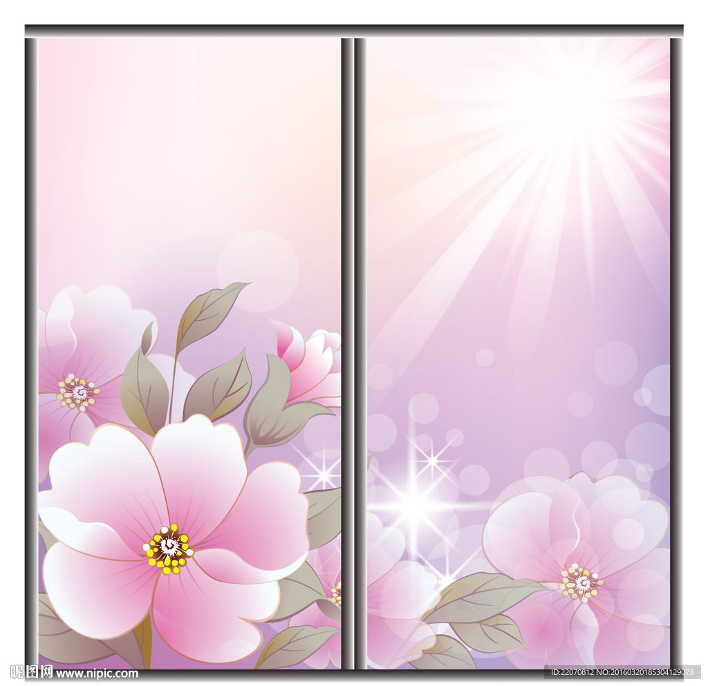 花卉移门