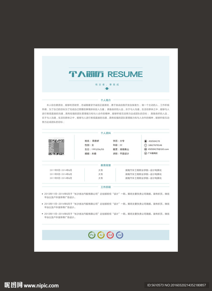 个性简历
