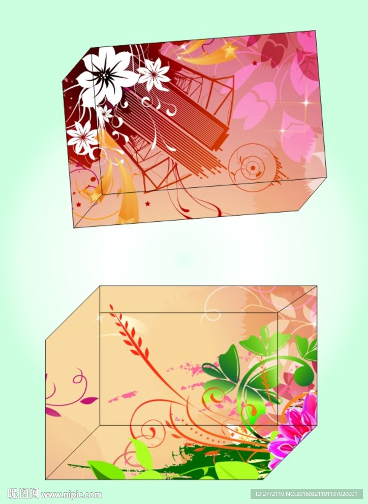 橘红花式 首饰盒