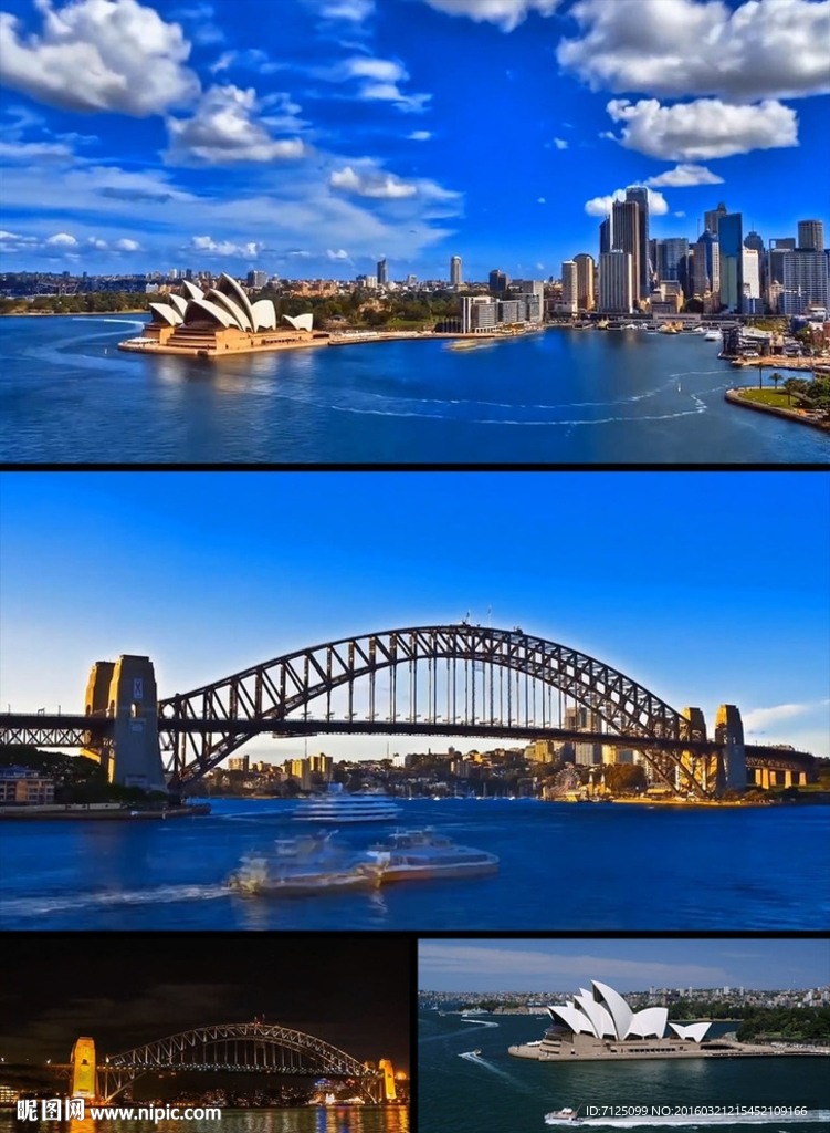 悉尼歌剧院海滨大桥实拍视频素材