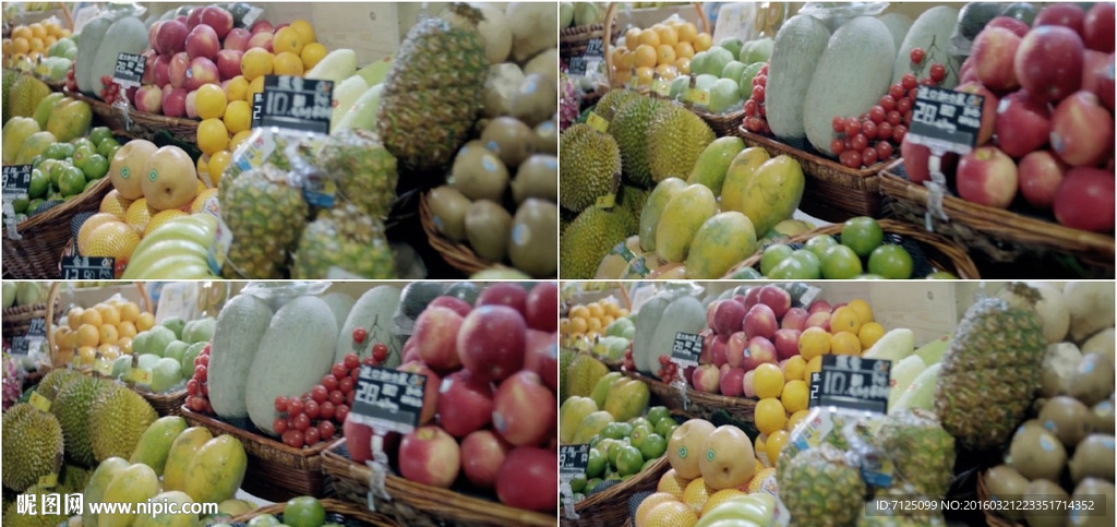 超市水果区水果超市实拍视频素材