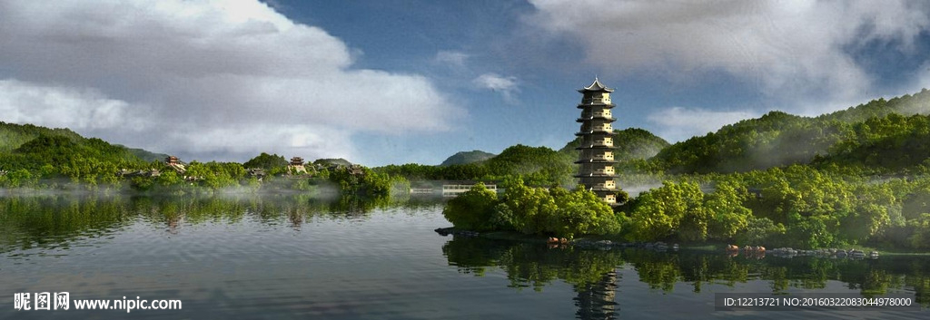 生态湖景
