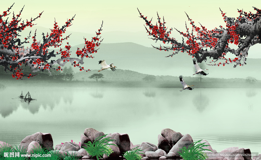 国画梅花