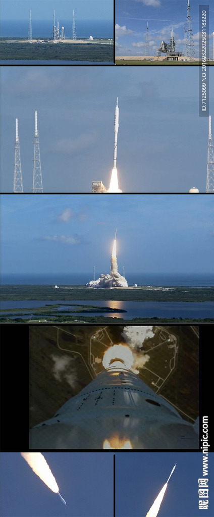 运载火箭发射升空实拍视频素材