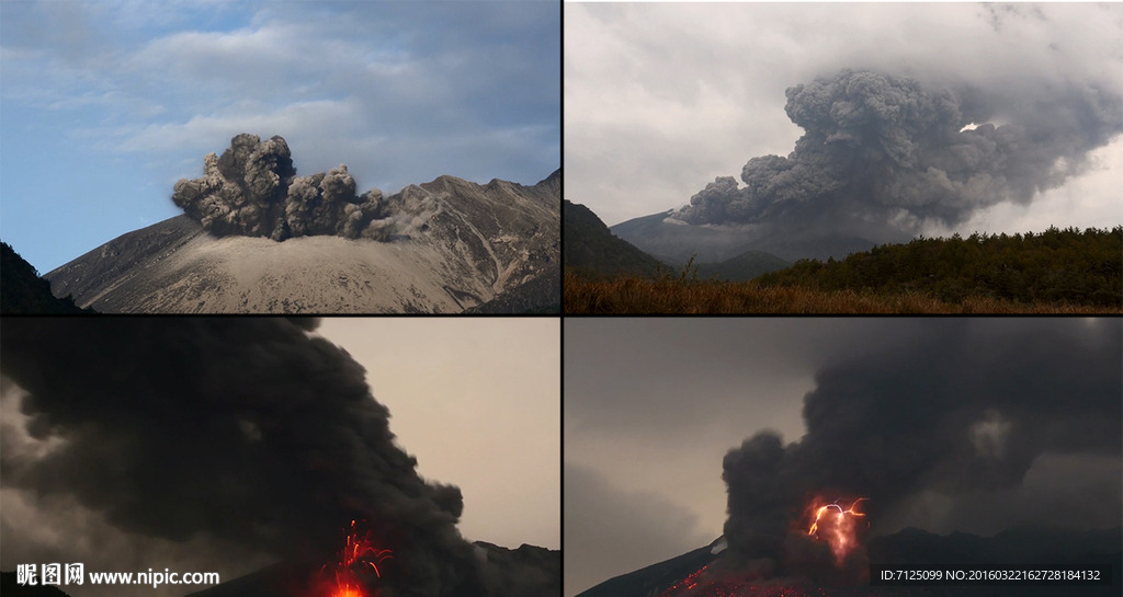 火山喷发火山爆发实拍视频素材