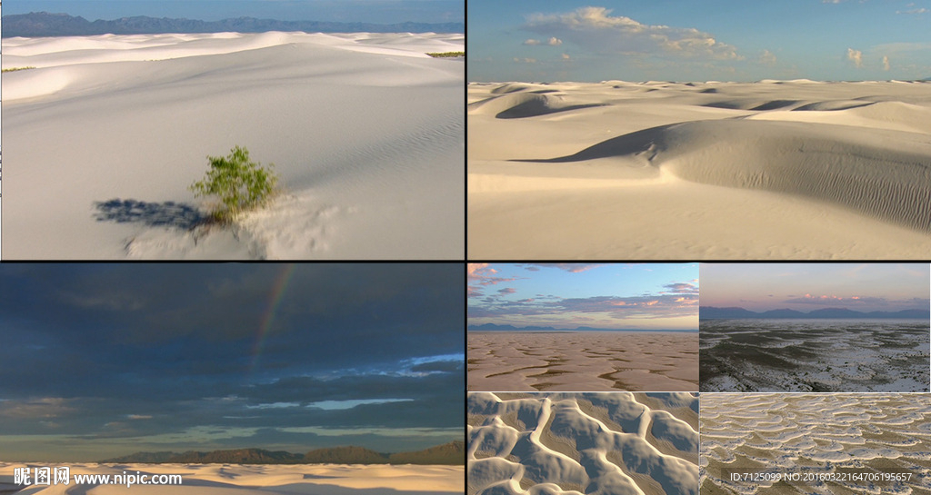 白沙漠航拍视频素材