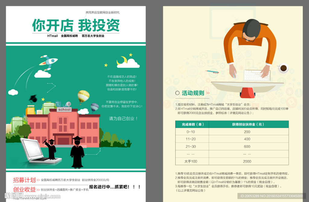 投资单页