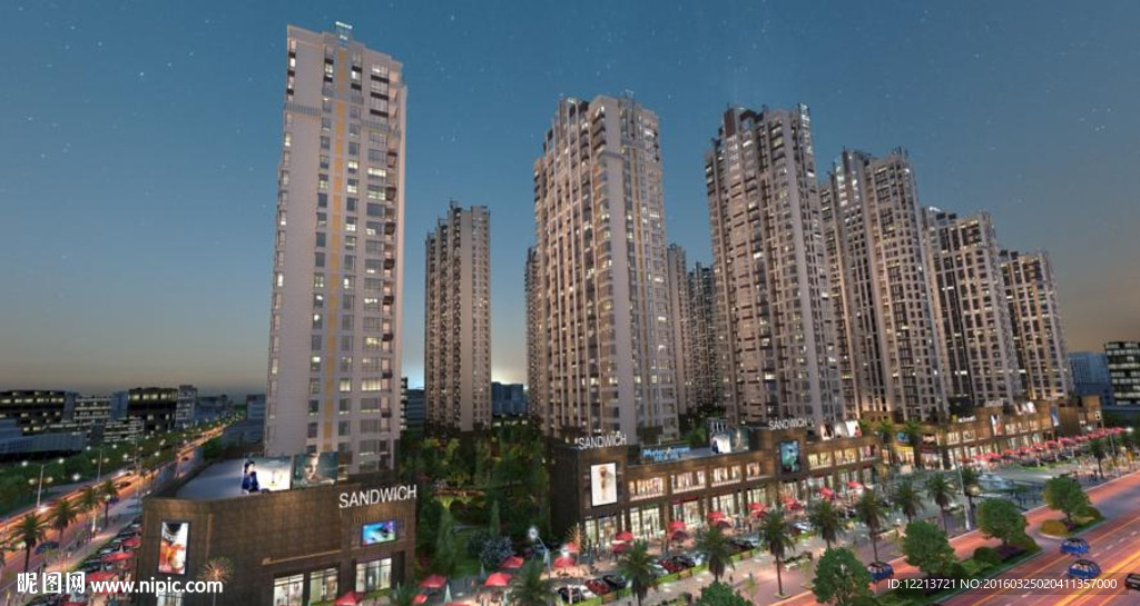 夜景小鸟瞰