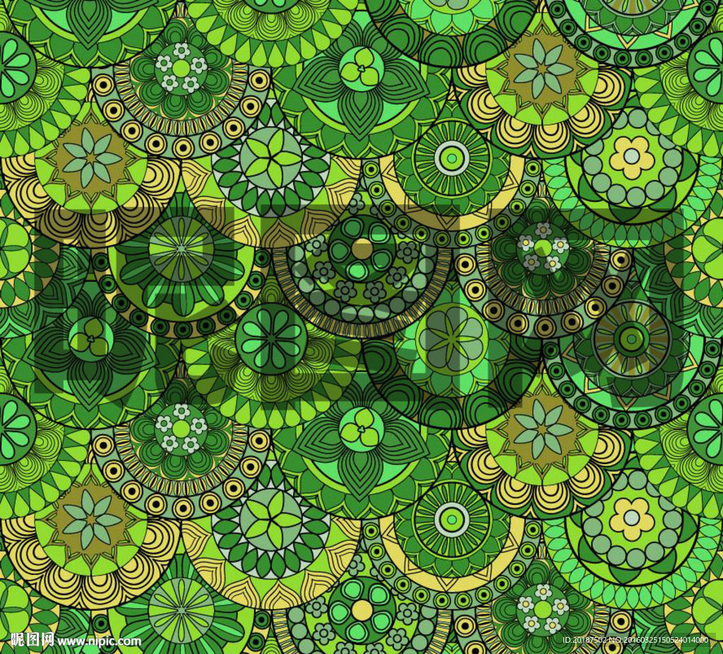 绿色欧式古典花纹背景