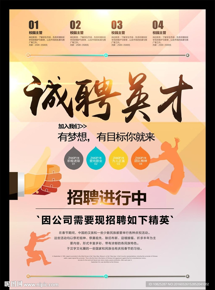 诚聘英才企业招聘海报