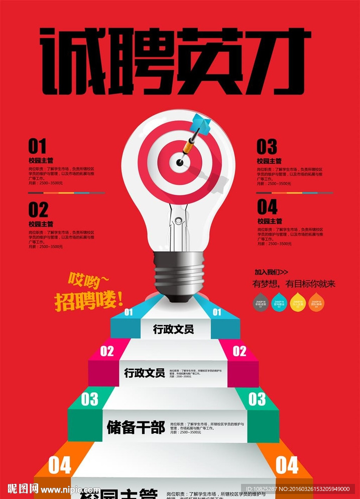 创意诚聘英才招聘海报
