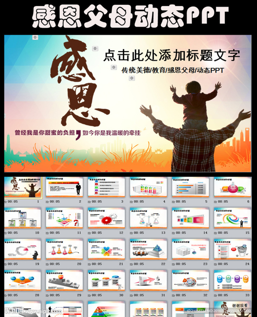 中国传统美德孝敬感恩父母ppt