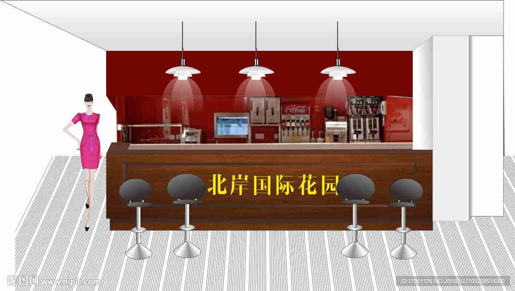 地产水吧 吧台 酒水饮料